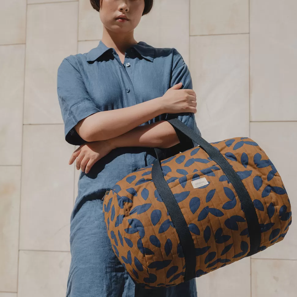 Nobodinoz Sac À Langer>Sac Weekend Paris-Tokyo - Blue Leaves