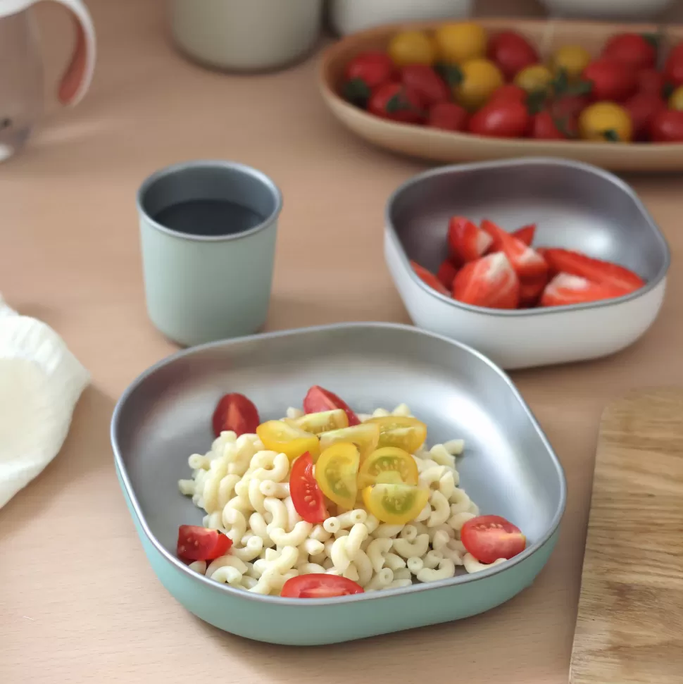 BÉABA Repas>Set de Vaisselle 3 Pièces en Inox - Sage Green