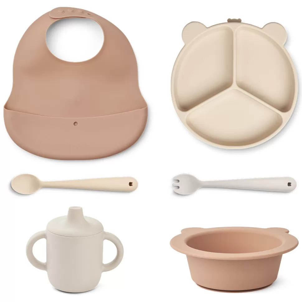 Liewood Repas>Set Repas 6 Pièces Stina - Mr Bear Tuscany Rose Multi Mix
