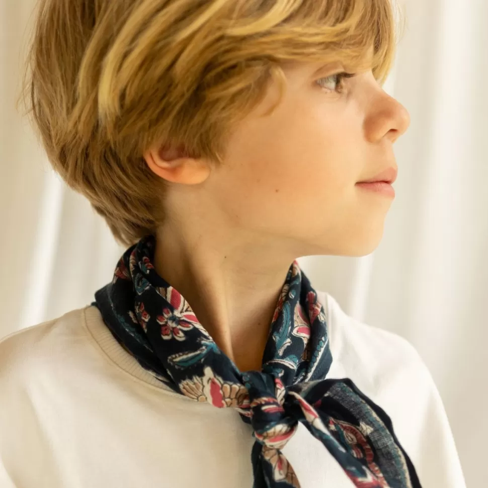 Apaches Accessoires Bébé>Small Foulard Manika Bird - Céleste