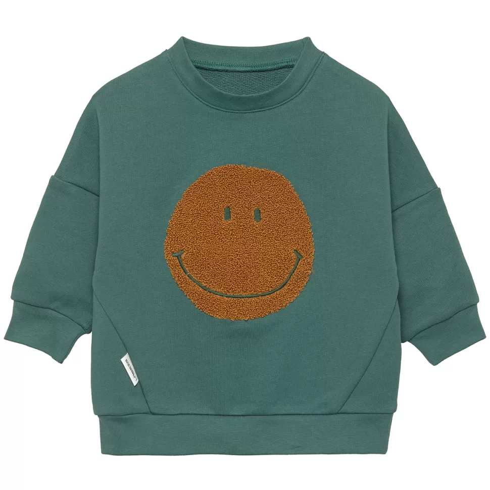 LÄSSIG Haut Bébé>Sweat Little Gang Smile Vert Océan - 2/4 Ans