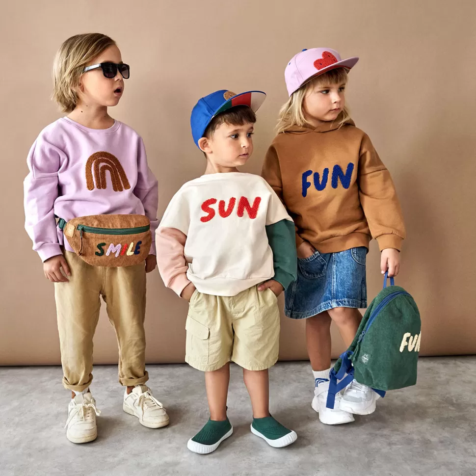 LÄSSIG Haut Bébé>Sweat Little Gang Sun Blanc Cassé - 1/2 Ans