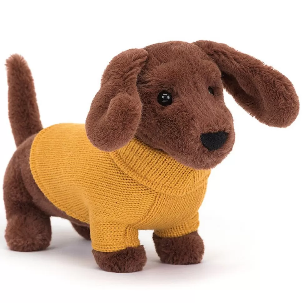 Jellycat Peluche>Sweater Sausage Dog Yellow