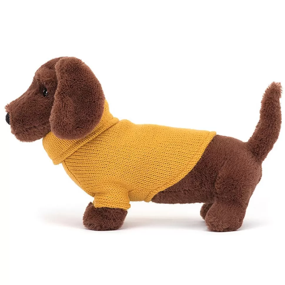 Jellycat Peluche>Sweater Sausage Dog Yellow