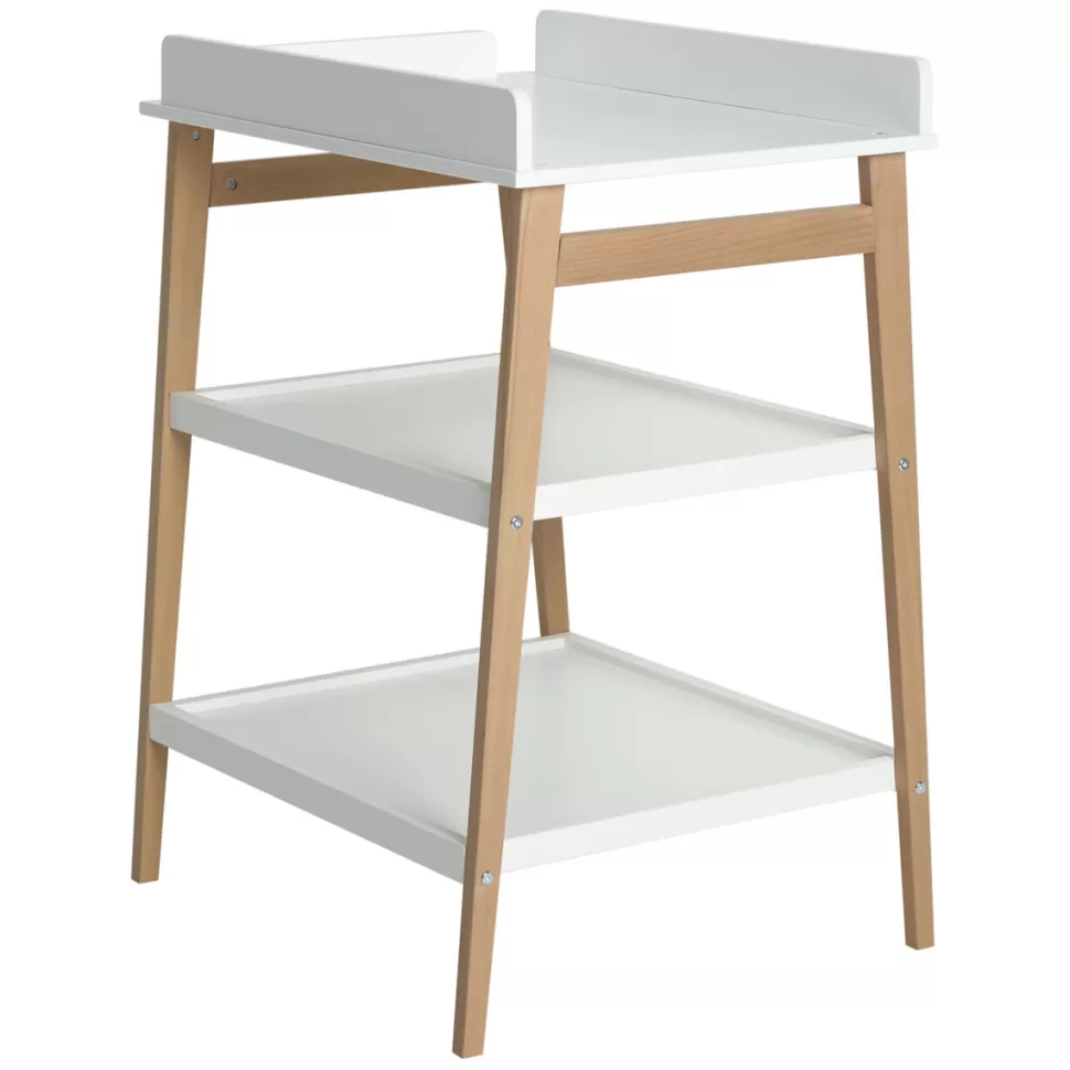 Quax Table À Langer>Table à Langer Hip - Blanc et Naturel