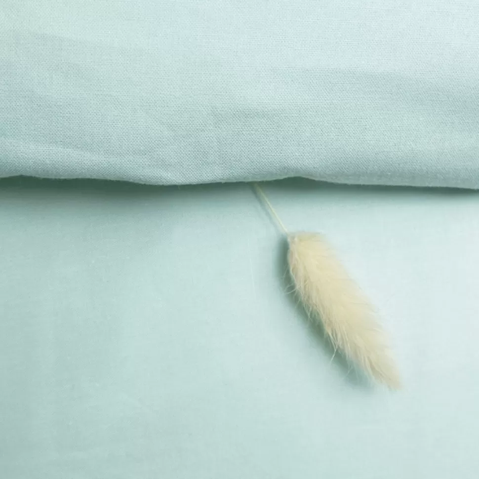 Kadolis Literie Bébé>Taie d'Oreiller en Coton Bio Bleu Céladon - 40 x 60 cm
