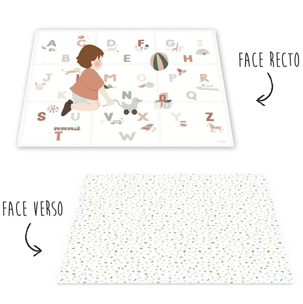 Play&Go Tapis D'éveil>Tapis de Jeux Réversible - Alphabet & Terrazzo