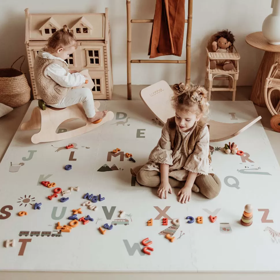 Play&Go Tapis D'éveil>Tapis de Jeux Réversible - Alphabet & Terrazzo