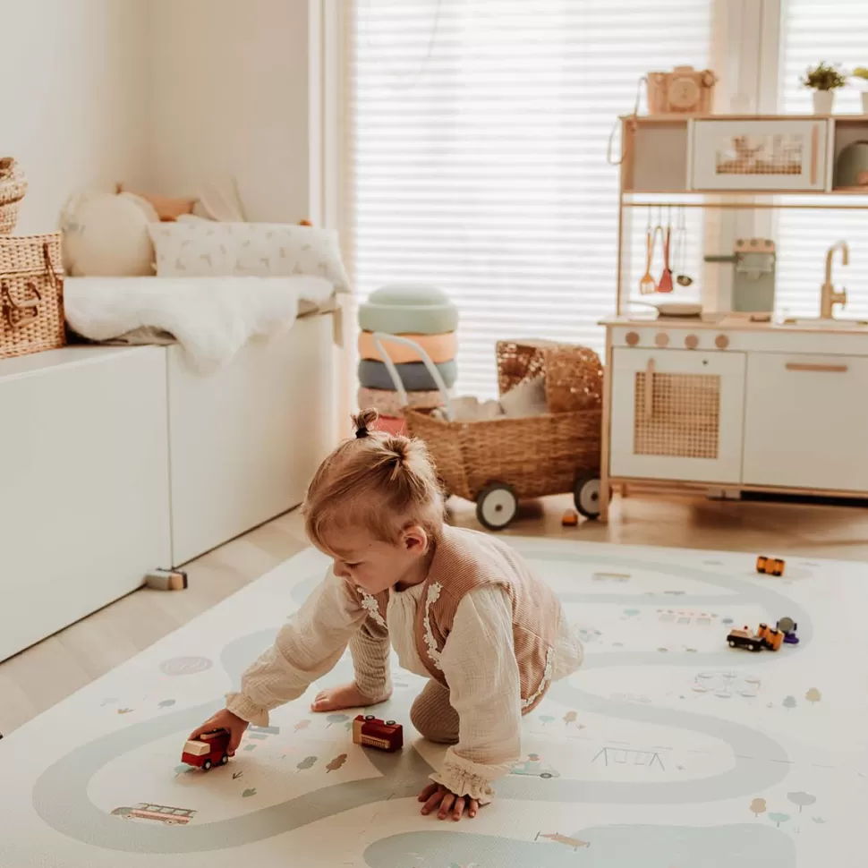 Play&Go Tapis D'éveil>Tapis de Jeux Réversible - Village & Terrazzo