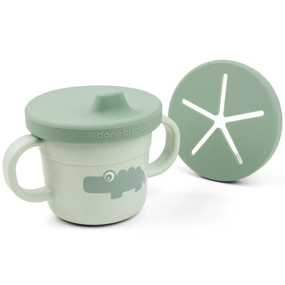 Done by Deer Repas>Tasse d'Apprentissage & Snack Foodie - Croco Vert