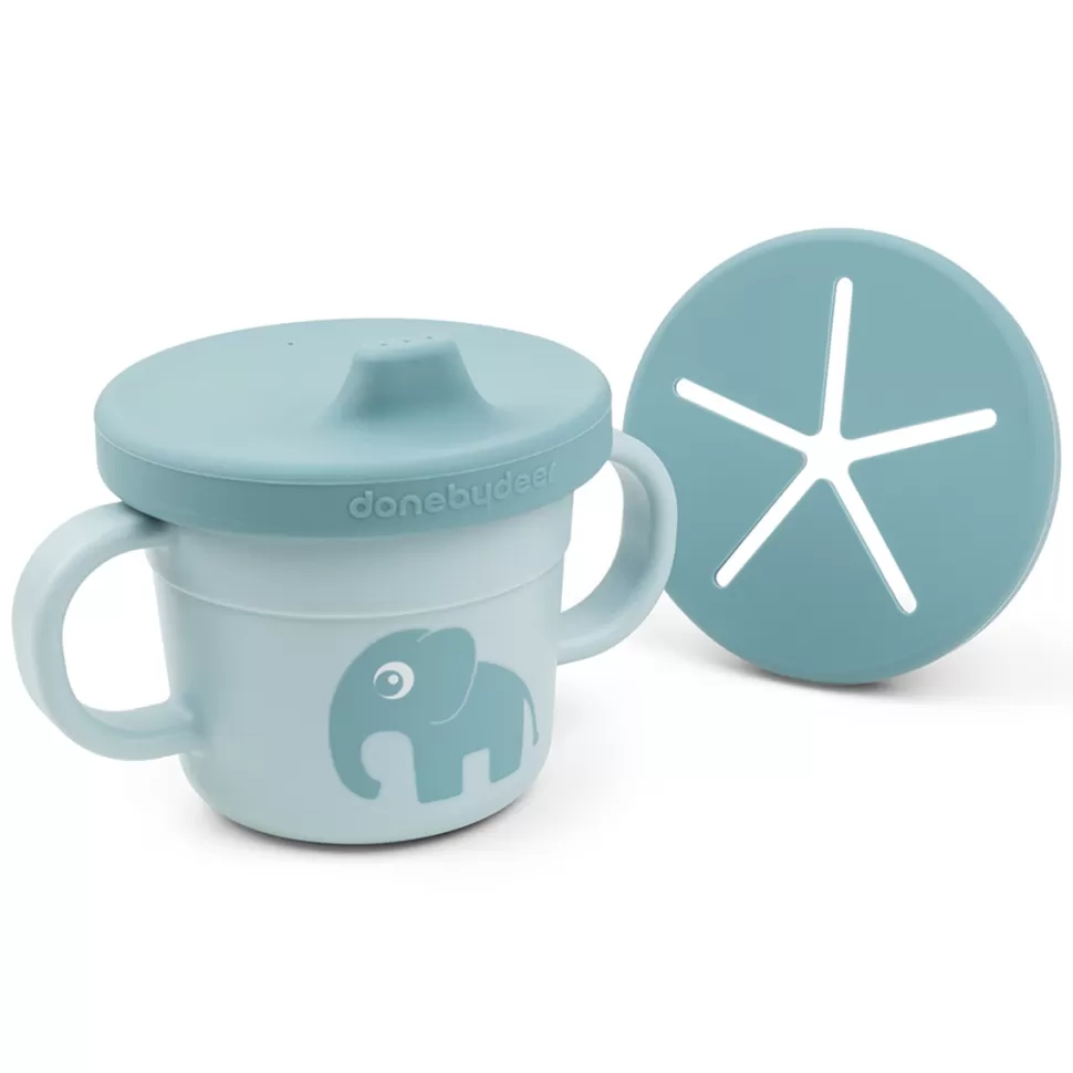 Done by Deer Repas>Tasse d'Apprentissage & Snack Foodie - Elphee Bleu