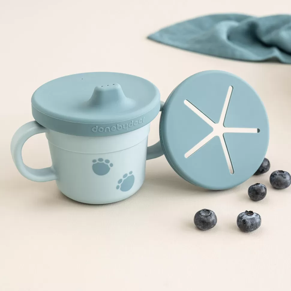 Done by Deer Repas>Tasse d'Apprentissage & Snack Foodie - Elphee Bleu