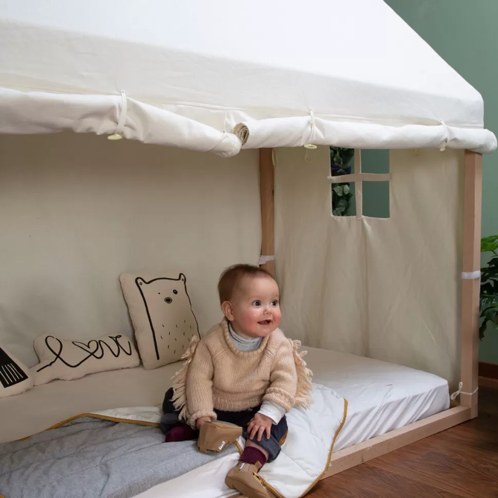 Childhome Meuble Bébé>Toile pour Lit Junior Cabane Blanc - 90 x 200 cm