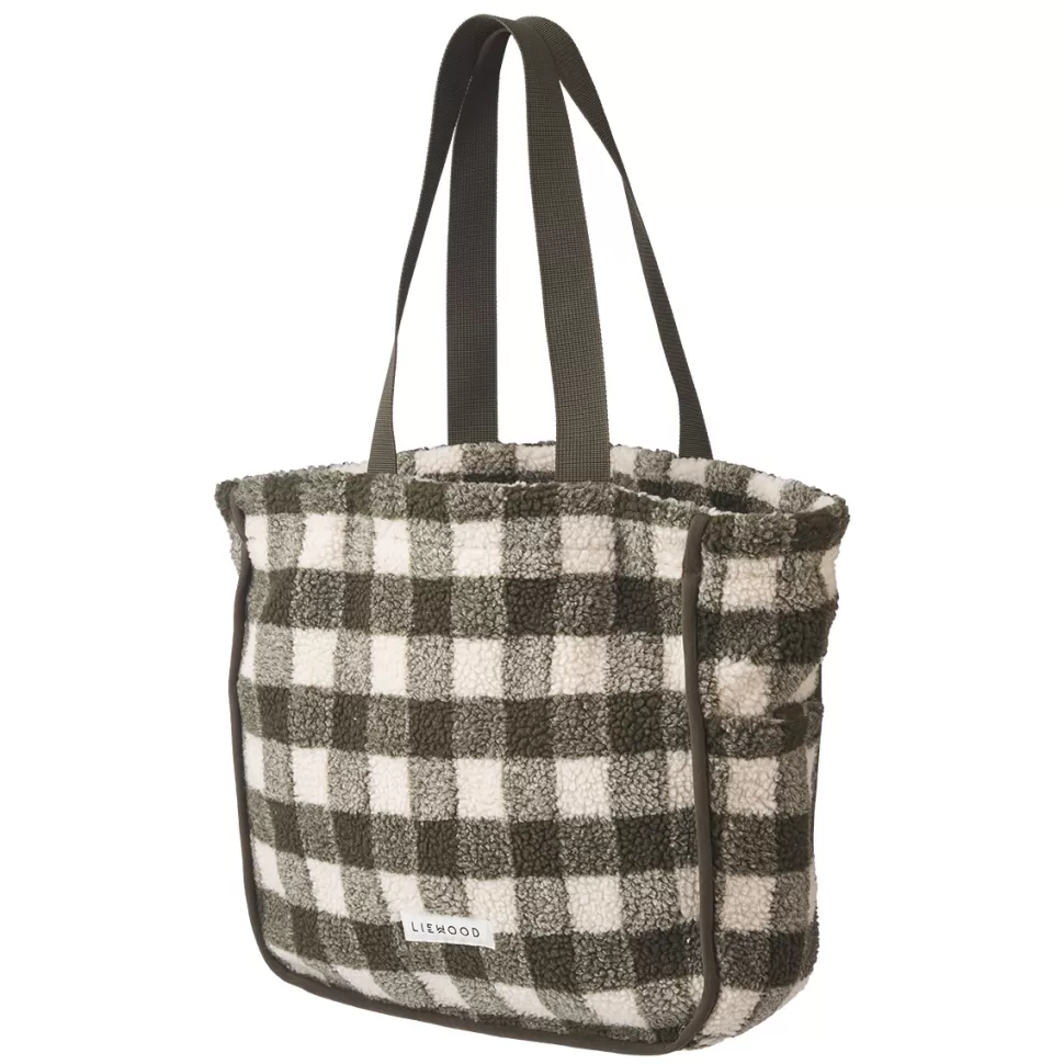 Enfant Liewood Bagagerie Enfant>Tote Bag Reed - Check Army Brown Dark Sandy