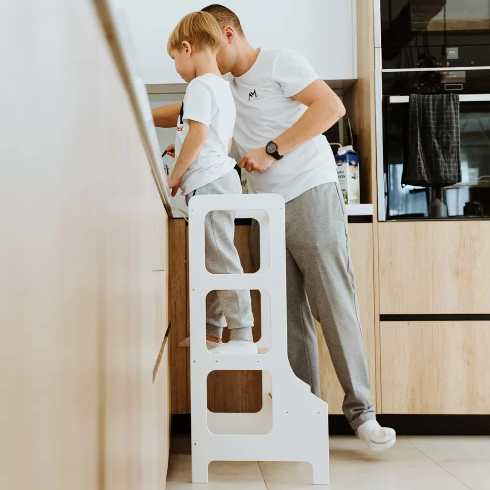 Duck Woodworks Meuble Bébé>Tour de Cuisine en Bouleau - Blanc
