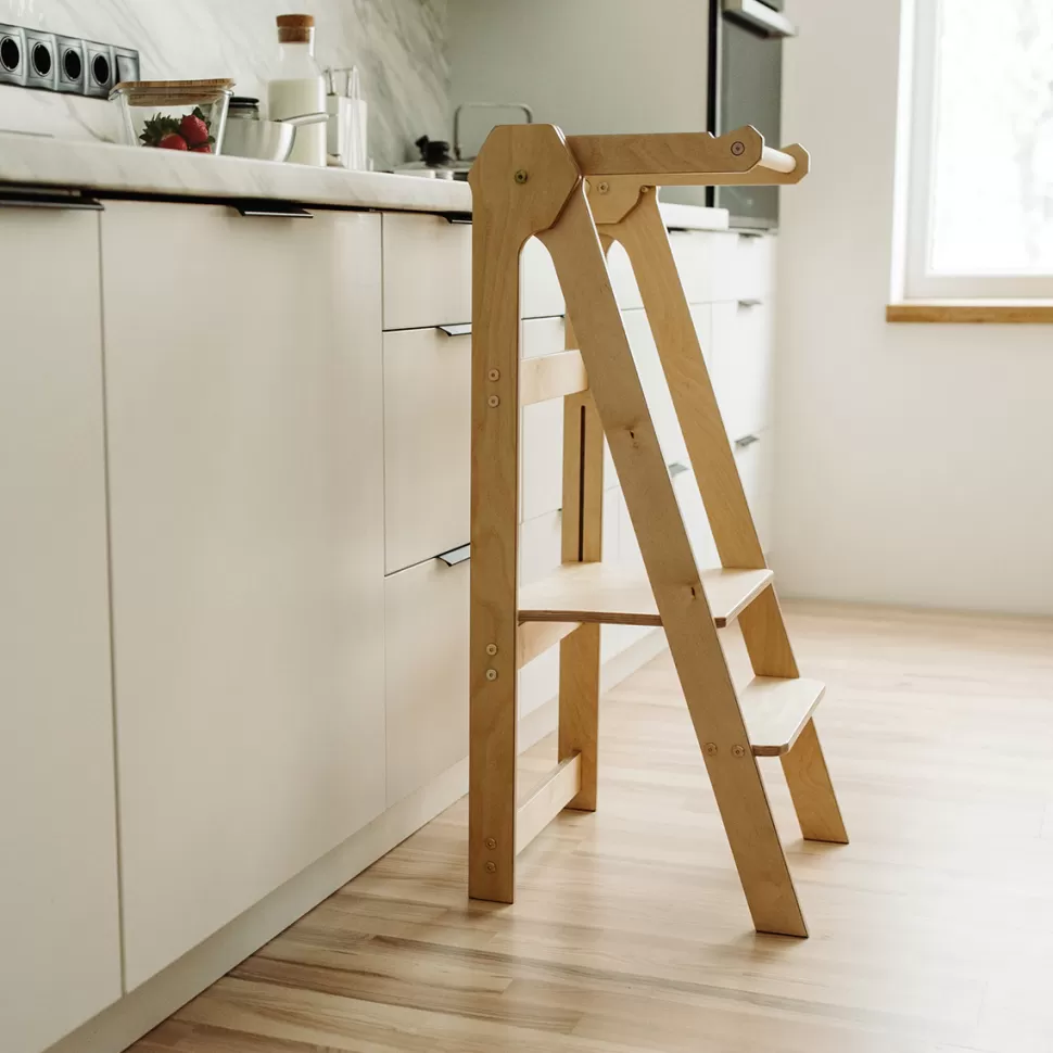 Duck Woodworks Meuble Bébé>Tour de Cuisine Pliante en Bouleau - Naturel