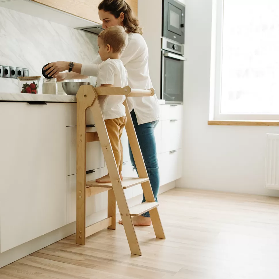 Duck Woodworks Meuble Bébé>Tour de Cuisine Pliante en Bouleau - Naturel