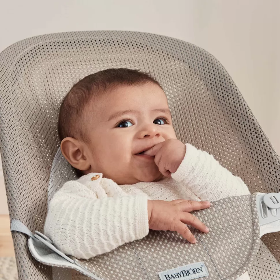 BabyBjörn Transat>Transat Balance Soft Mesh - Gris Beige et Blanc
