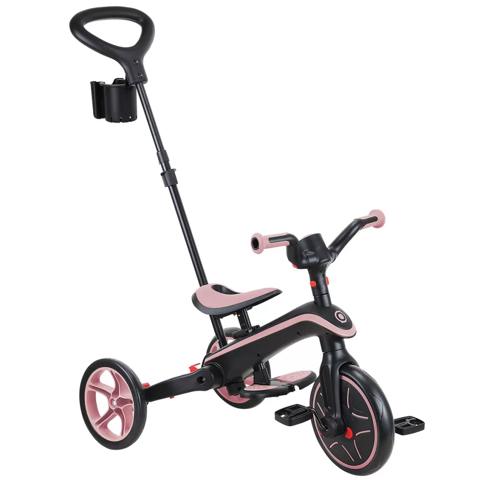 Globber Trotteur & Porteur>Tricycle Evolutif Trike Explorer Foldable 4-en-1 - Rose Pastel