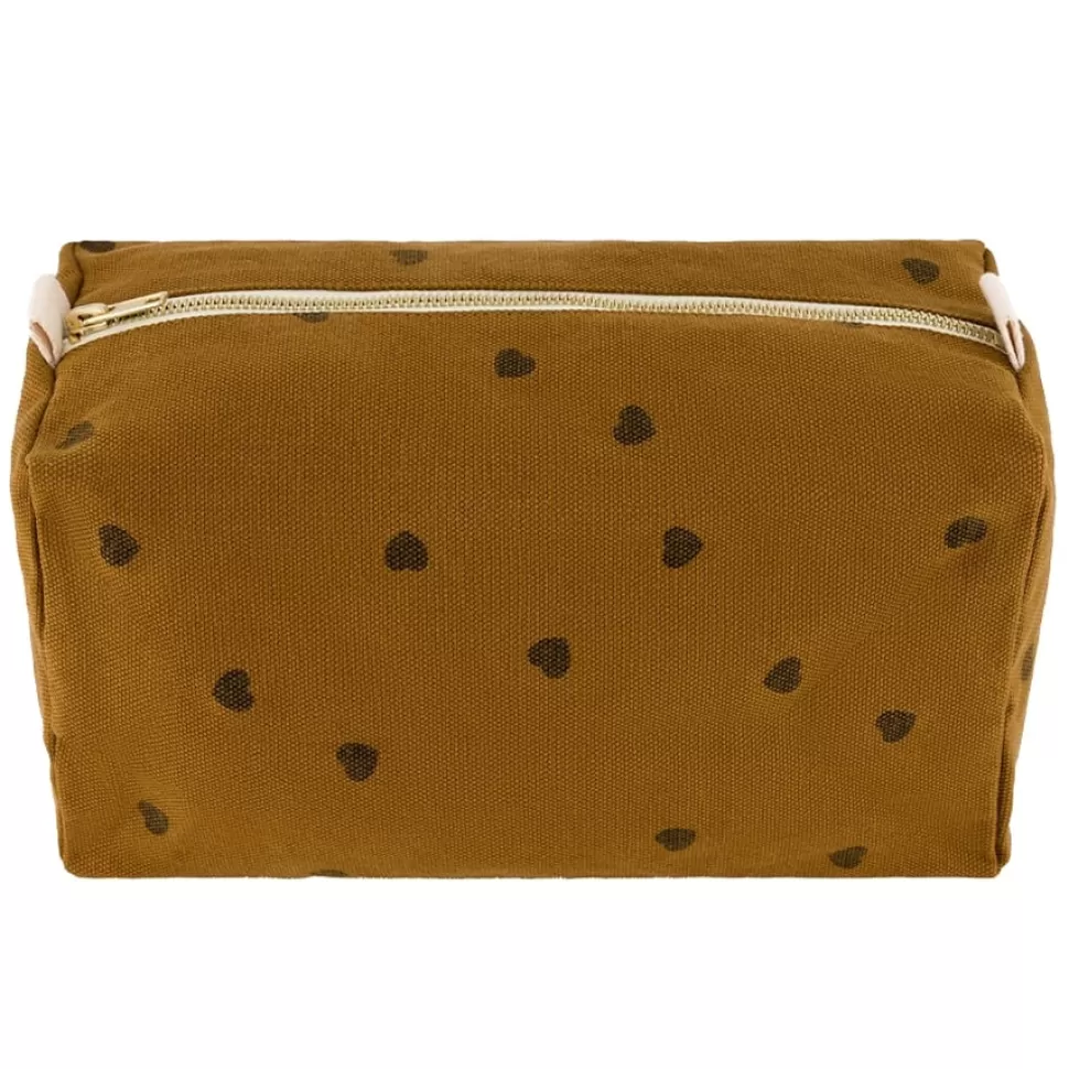 Rose in April Textile>Trousse de Toilette Vic - Cumin Coeurs Noirs