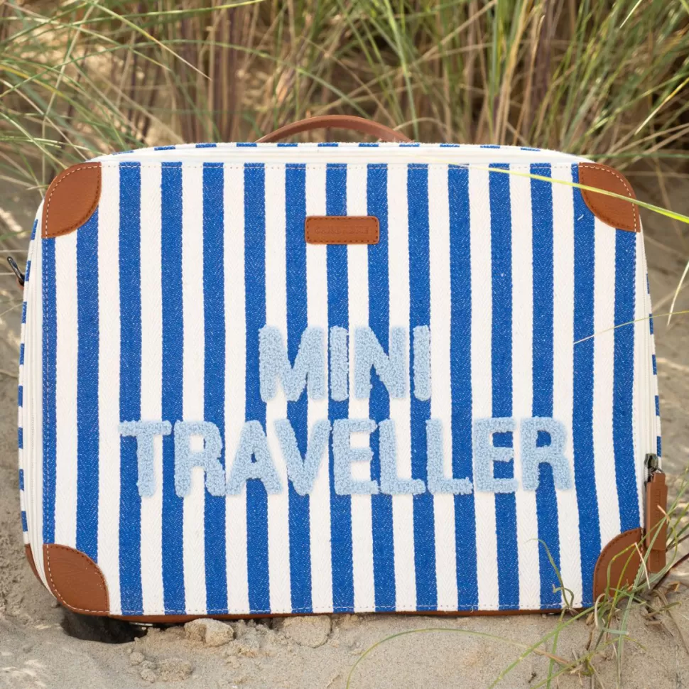 Enfant Childhome Bagagerie Enfant>Valise Mini Traveller - Rayures Bleu Electrique Bleu Clair