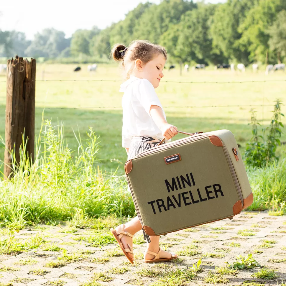 Enfant Childhome Bagagerie Enfant>Valise Mini Traveller Canvas - Kaki et Noir