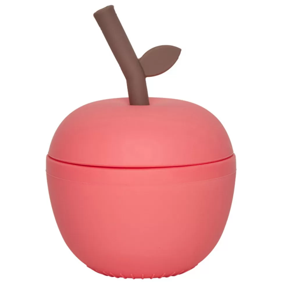 OYOY Repas>Verre avec Paille Pomme - Cherry Red